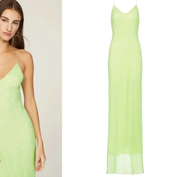 Rosetta GettyGreen Sequin Slip Gown size small